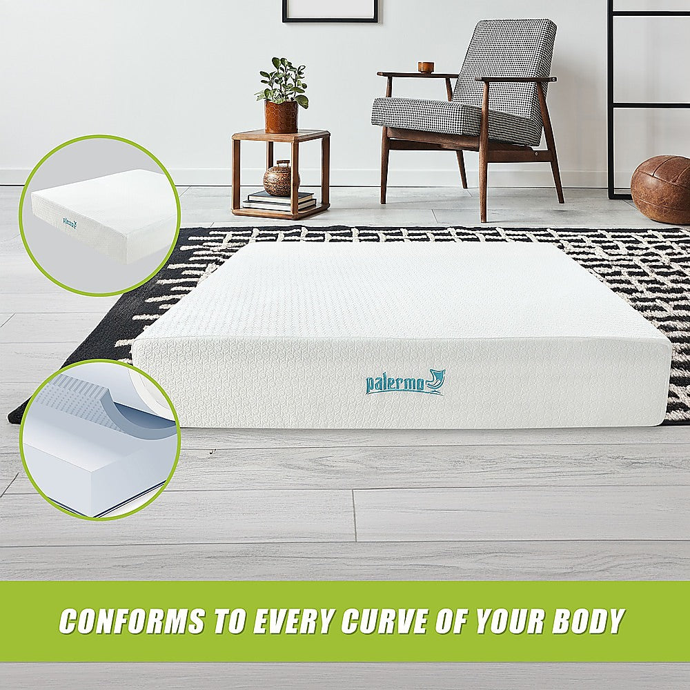 King Single Mattress: King 30cm Green Tea Memory Foam Mattress  Cooling Comfort with CertiPUR-US Certified Foam