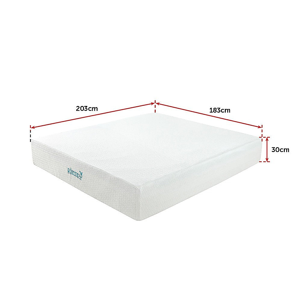 King Single Mattress: King 30cm Green Tea Memory Foam Mattress  Cooling Comfort with CertiPUR-US Certified Foam