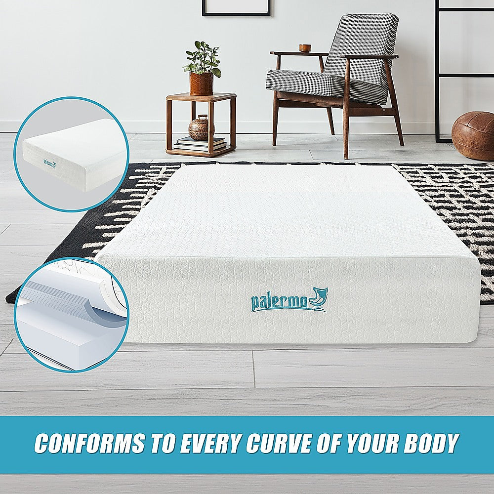 Double Mattress: Double 30cm Green Tea Memory Foam Mattress  Cooling Comfort with CertiPUR-US Certified Foam