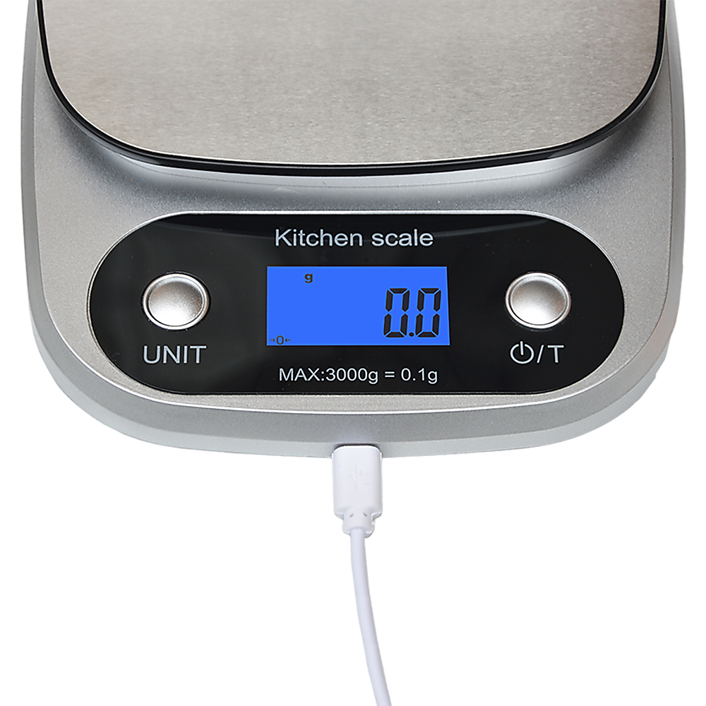 Kitchen Scales: 0.1g Digital Kitchen Scale 3kg Rechargeable High Precision Food