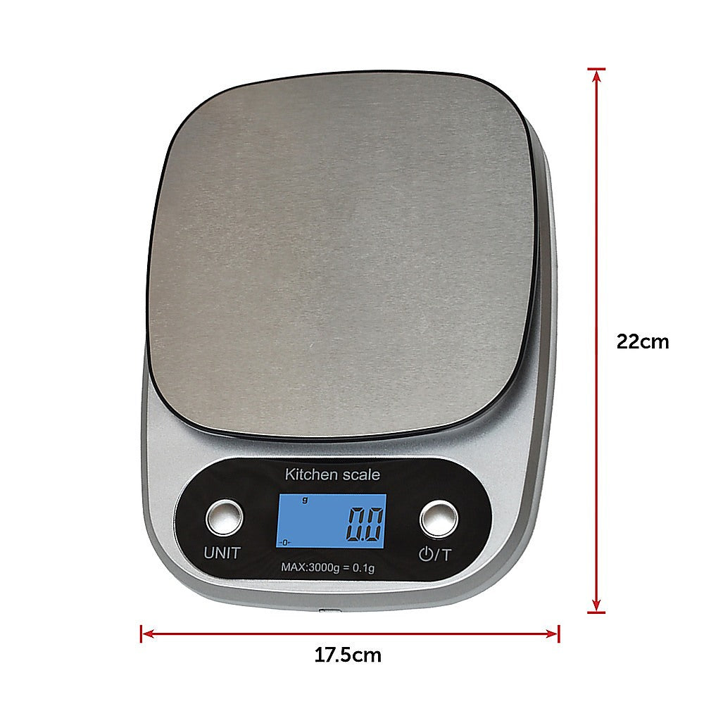 Kitchen Scales: 0.1g Digital Kitchen Scale 3kg Rechargeable High Precision Food