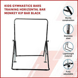Gym Equipment & Accessories: Kids Gymnastics Bars Training Horizontal Bar Monkey Kip Bar Black