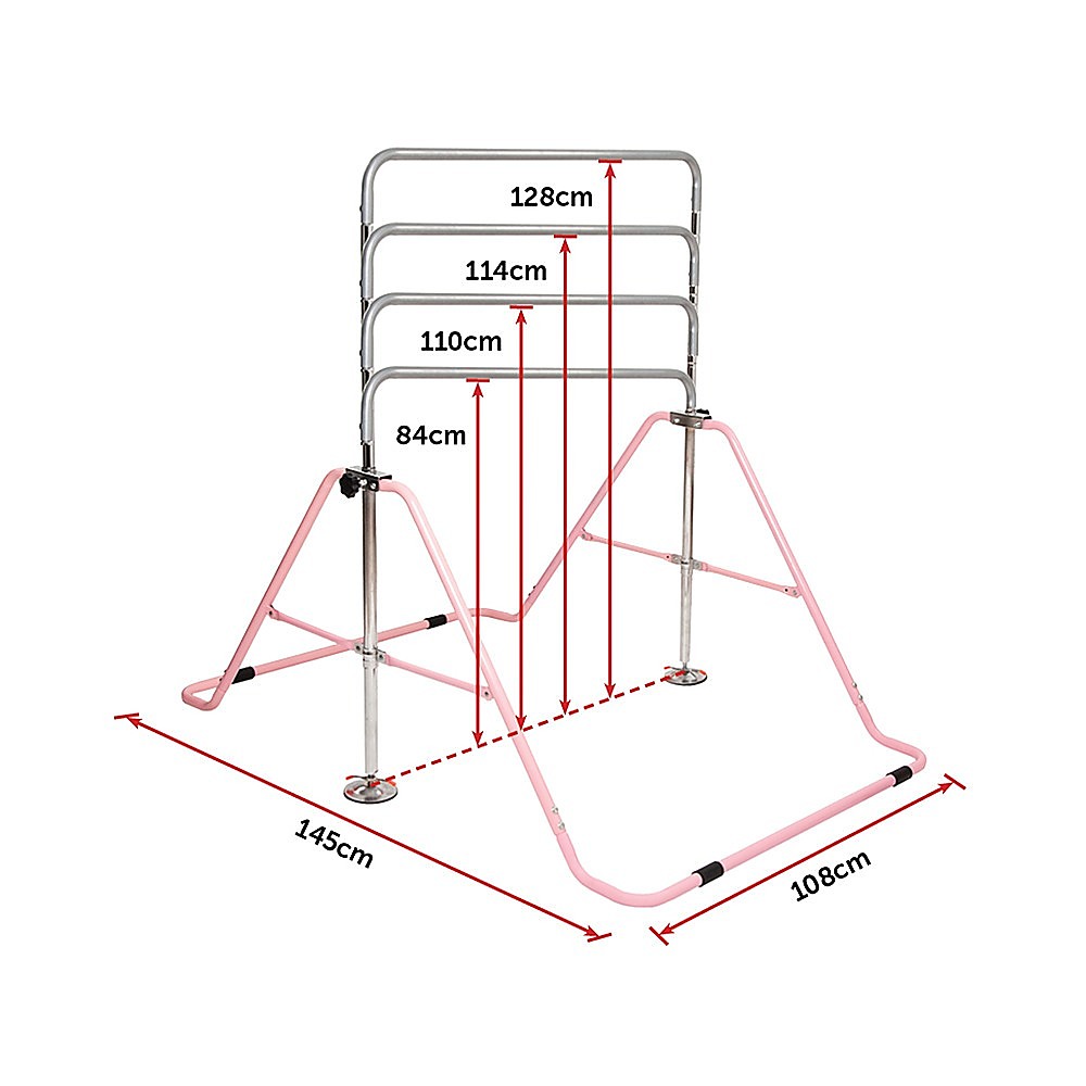 Gymnastics: Kids Gymnastics Bars Training Horizontal Bar Monkey Kip Bar Pink