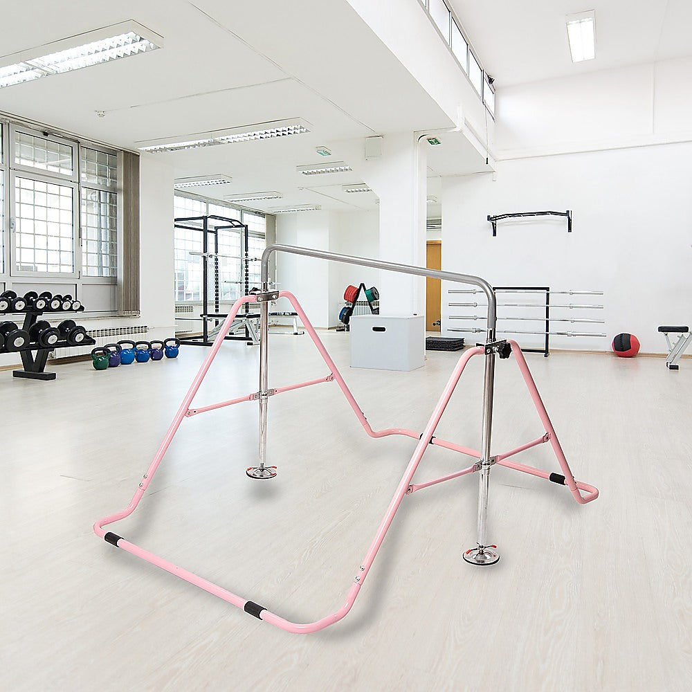 Gymnastics: Kids Gymnastics Bars Training Horizontal Bar Monkey Kip Bar Pink