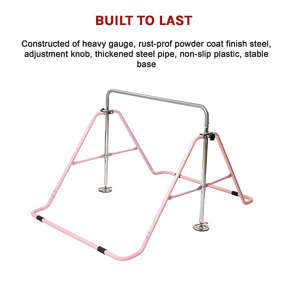 Gymnastics: Kids Gymnastics Bars Training Horizontal Bar Monkey Kip Bar Pink