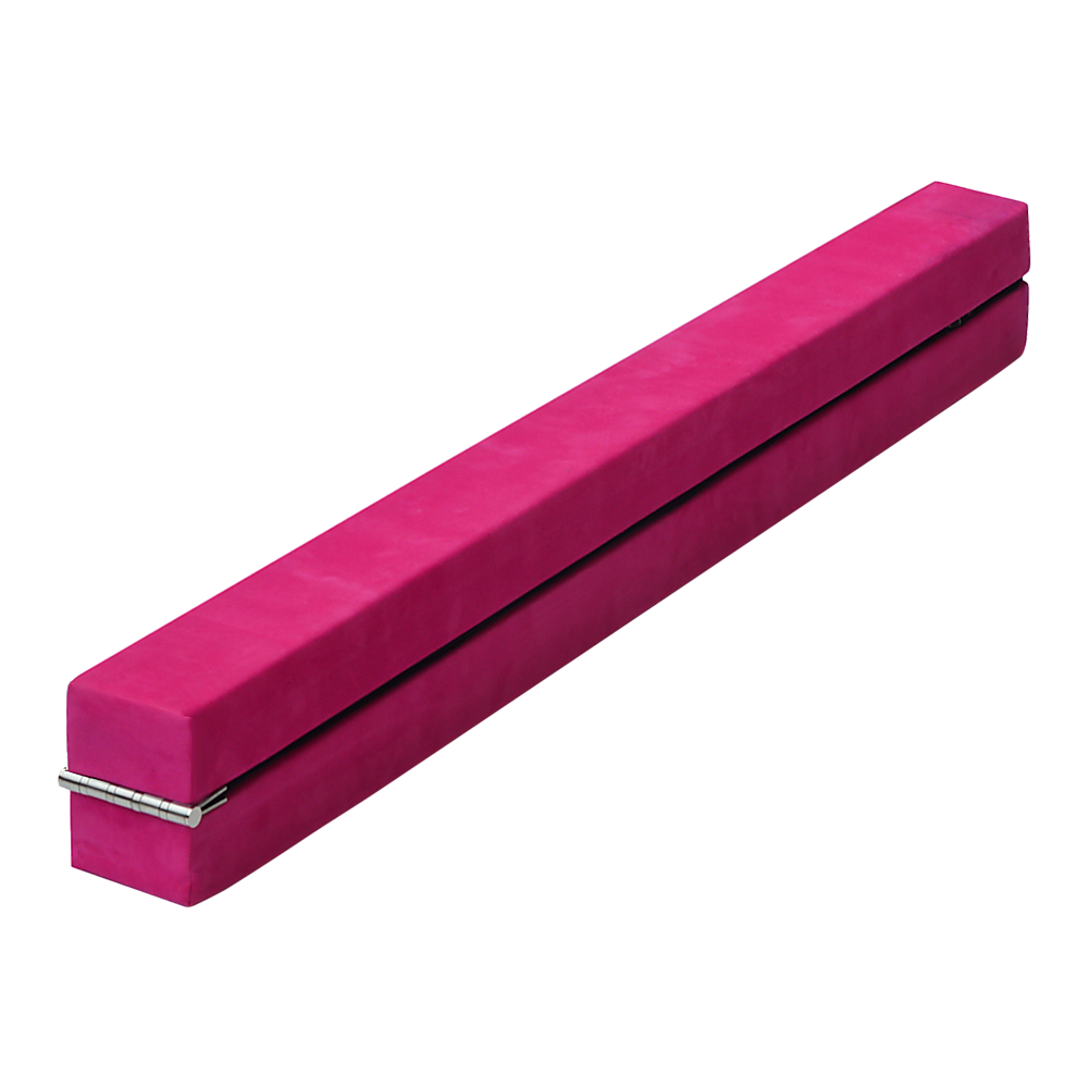 Gym Equipment & Accessories: 2.2m Gymnastics Folding Balance Beam Pink Synthetic Suede