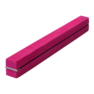 2.2m Gymnastics Folding Balance Beam Pink Synthetic Suede