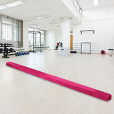 2.2m Gymnastics Folding Balance Beam Pink Synthetic Suede