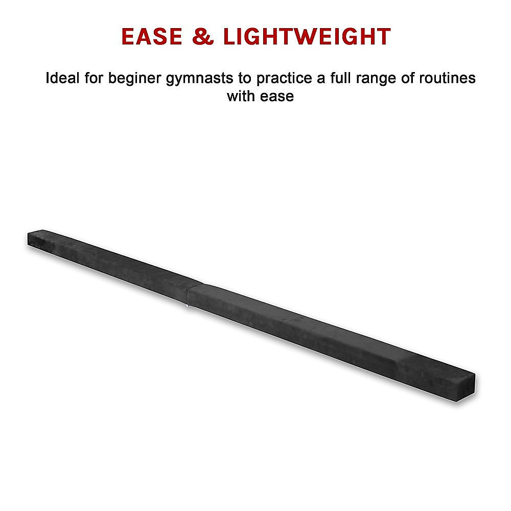 Yoga & Pilates: 2.2m Gymnastics Folding Balance Beam Black Synthetic Suede
