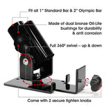 Gym Equipment & Accessories: Landmine T Bar Row Platform 360 Degree Swivel for 1 & 2 Inch Bars Olympic