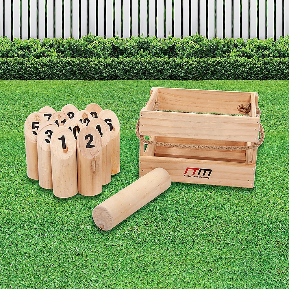 Activity Games: Number Toss Wooden Set Outdoor Games with Carry Case