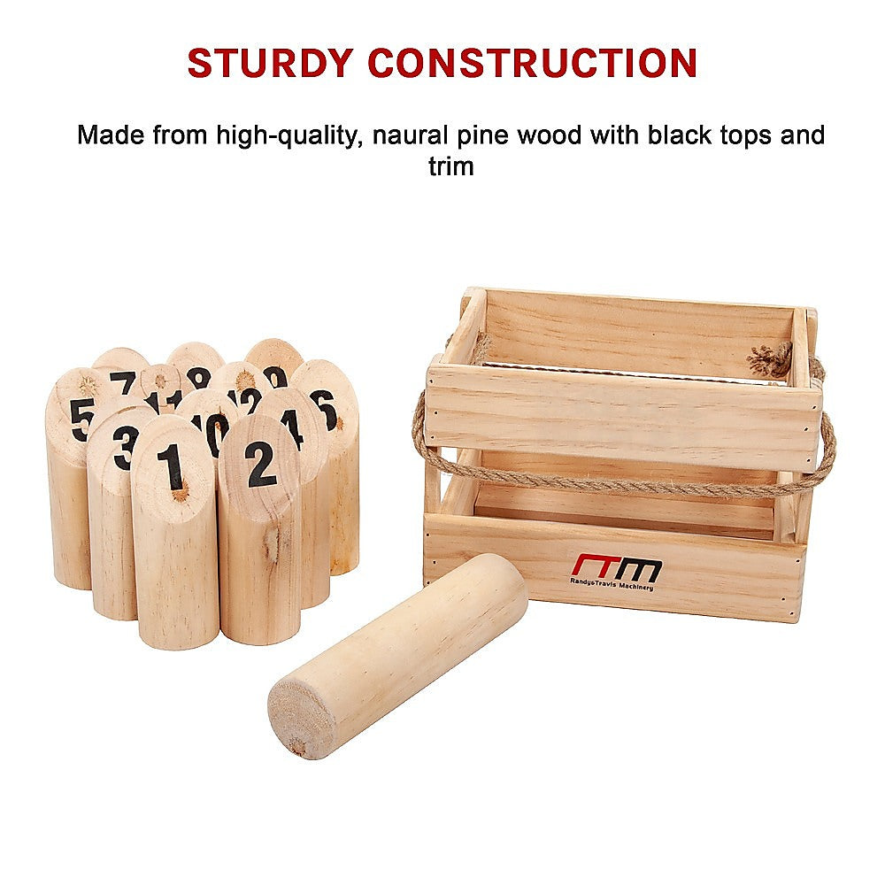 Activity Games: Number Toss Wooden Set Outdoor Games with Carry Case