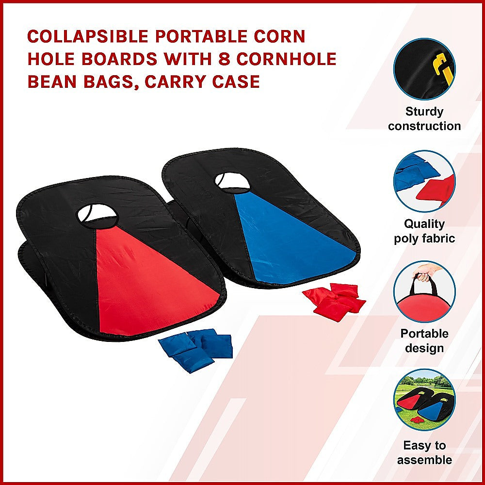 Activity Games: Collapsible Portable Corn Hole Boards With 8 Cornhole Bean Bags, Carry Case