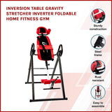 Gym Equipment & Accessories: Inversion Table Gravity Stretcher Inverter Foldable Home Fitness Gym