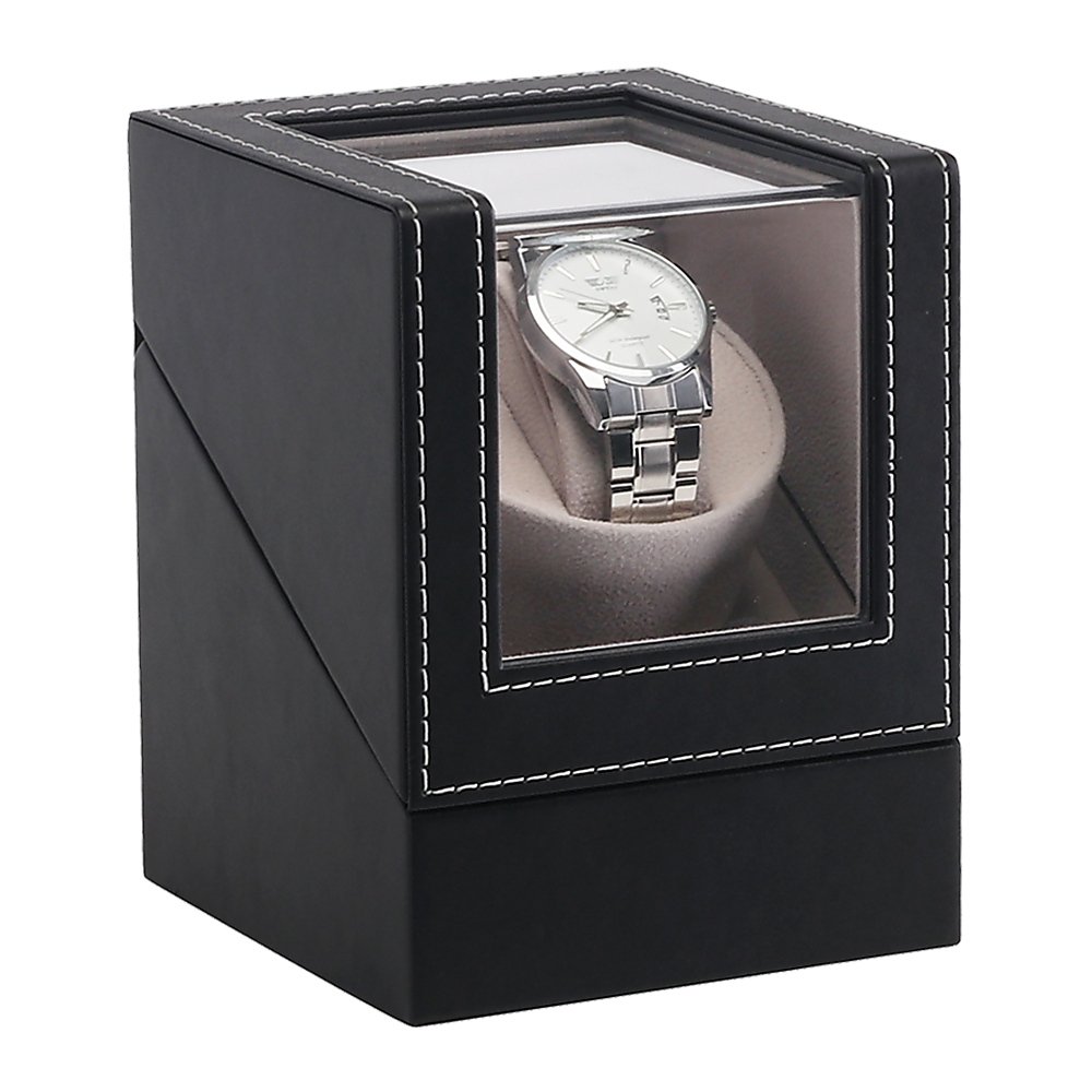 Arts & Crafts: Automatic Watch Winder Display Box Case Motor Rotation Storage PU Leather