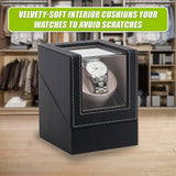 Arts & Crafts: Automatic Watch Winder Display Box Case Motor Rotation Storage PU Leather