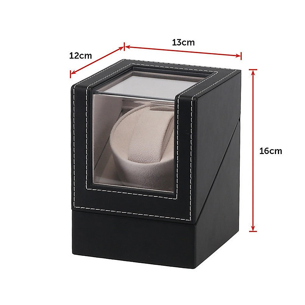 Arts & Crafts: Automatic Watch Winder Display Box Case Motor Rotation Storage PU Leather