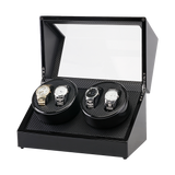 Arts & Crafts: Automatic Quad Watch Winder Wood Display Box Case Motor Rotation Storage