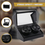 Arts & Crafts: Automatic Quad Watch Winder Wood Display Box Case Motor Rotation Storage