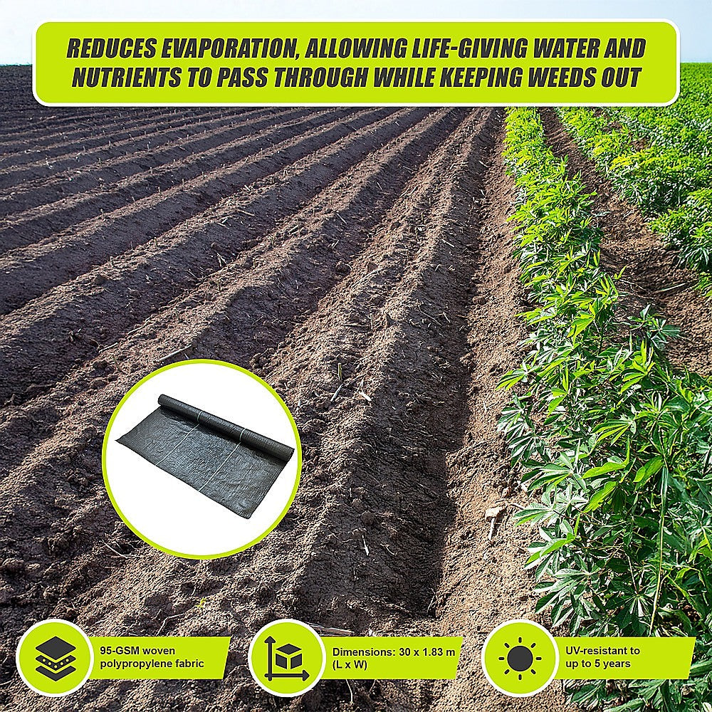 Gardening Accessories: Heavy Duty Weed Control PP Woven Fabric Weed Mat Gardening Plant 1.83m x 30m
