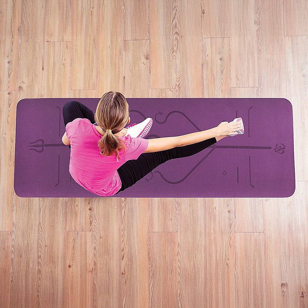 Yoga & Pilates: 8mm TPE Yoga Mat Exercise Fitness Gym Pilates Non Slip Dual Layer
