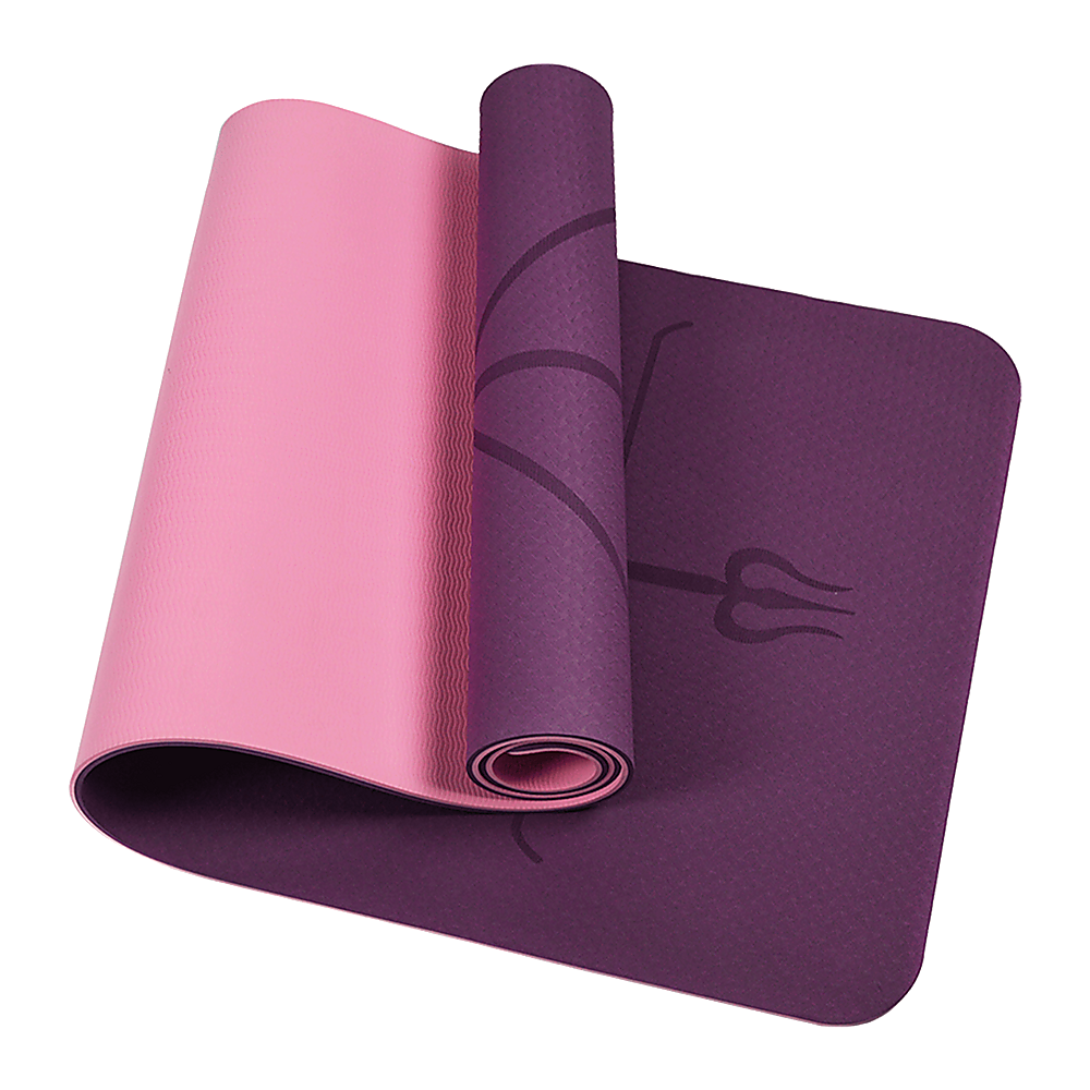 Yoga & Pilates: 8mm TPE Yoga Mat Exercise Fitness Gym Pilates Non Slip Dual Layer