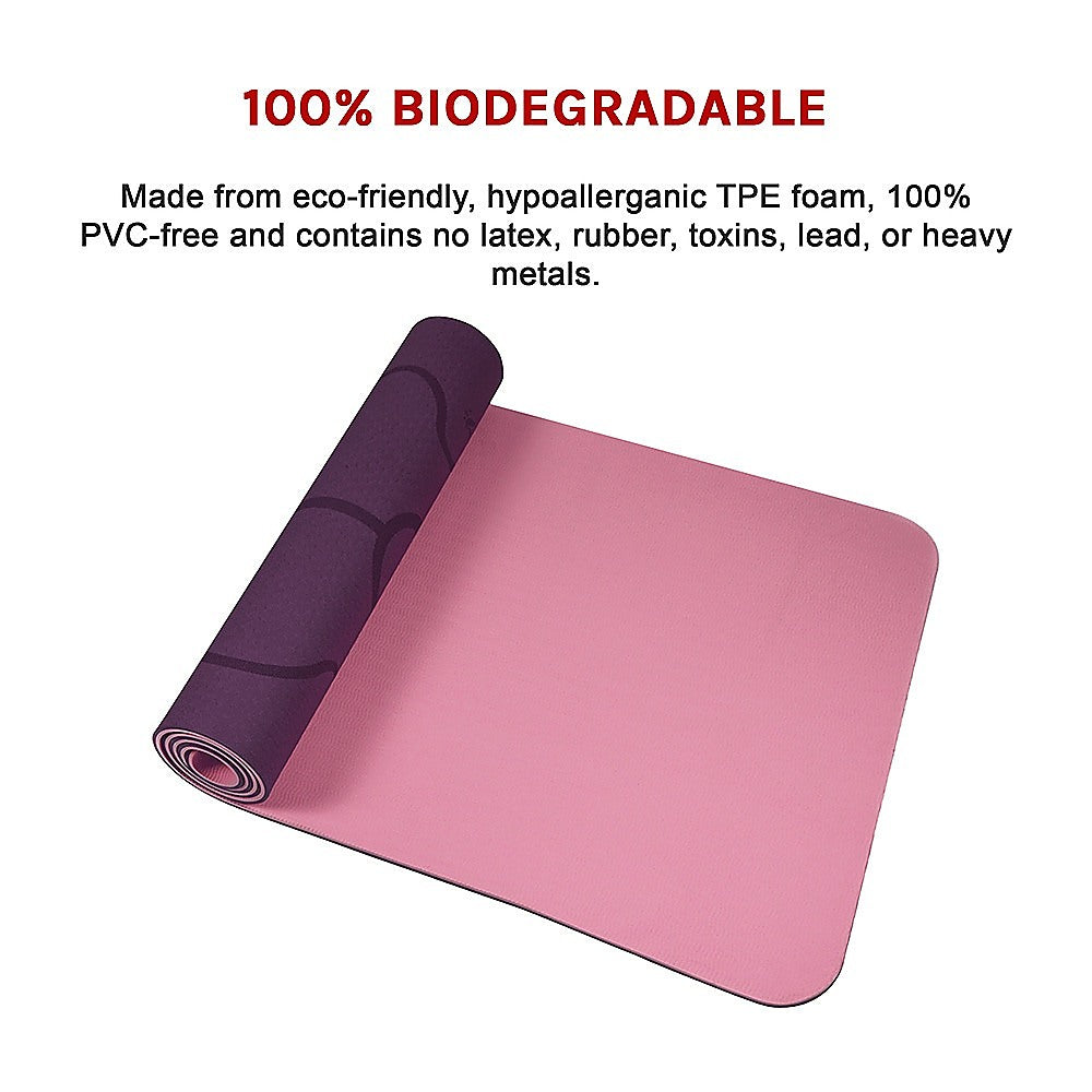 Yoga & Pilates: 8mm TPE Yoga Mat Exercise Fitness Gym Pilates Non Slip Dual Layer