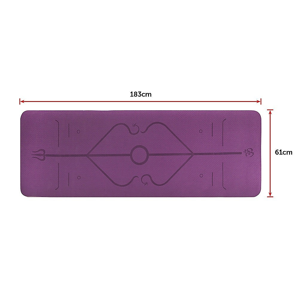 Yoga & Pilates: 8mm TPE Yoga Mat Exercise Fitness Gym Pilates Non Slip Dual Layer