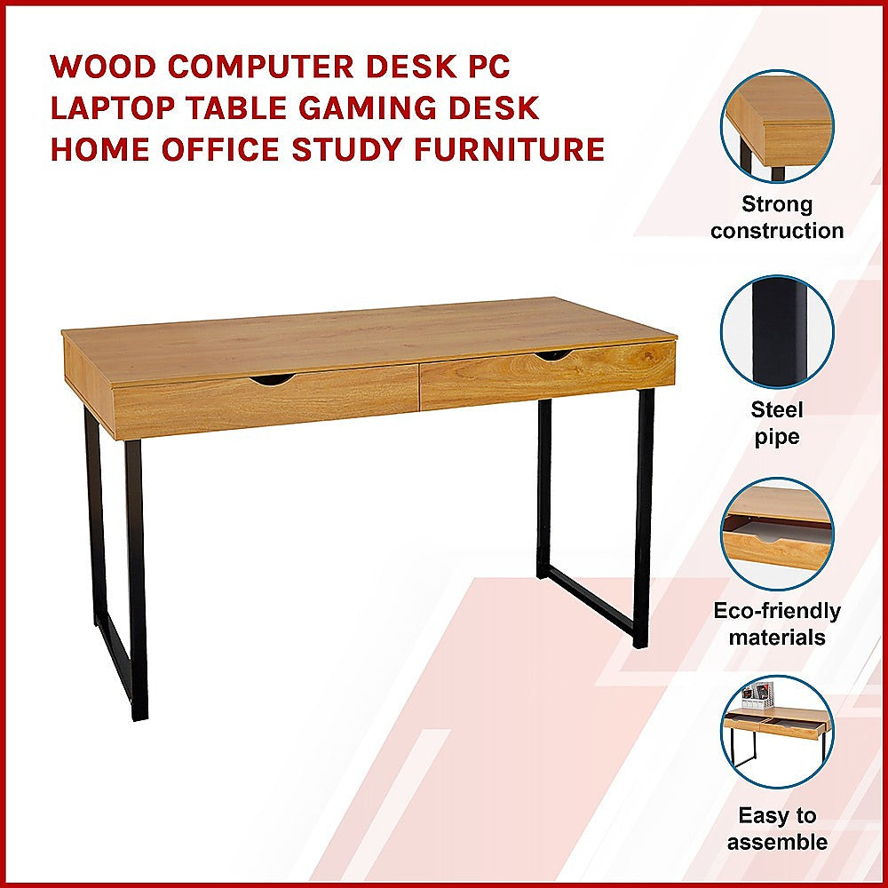 Desks: Wood Computer Desk PC Laptop Table Gaming Desk Home Office Study Furniture