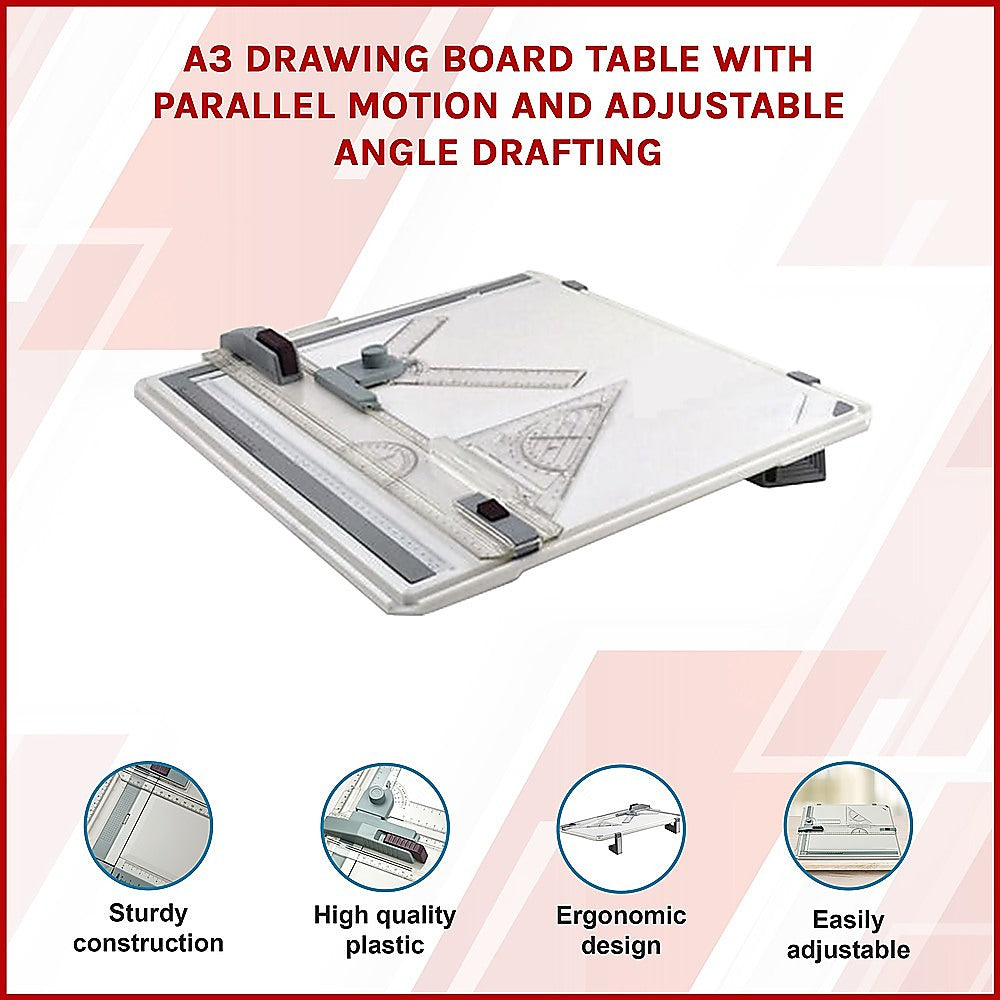 Arts & Crafts: A3 Drawing Board Table with Parallel Motion and Adjustable Angle Drafting
