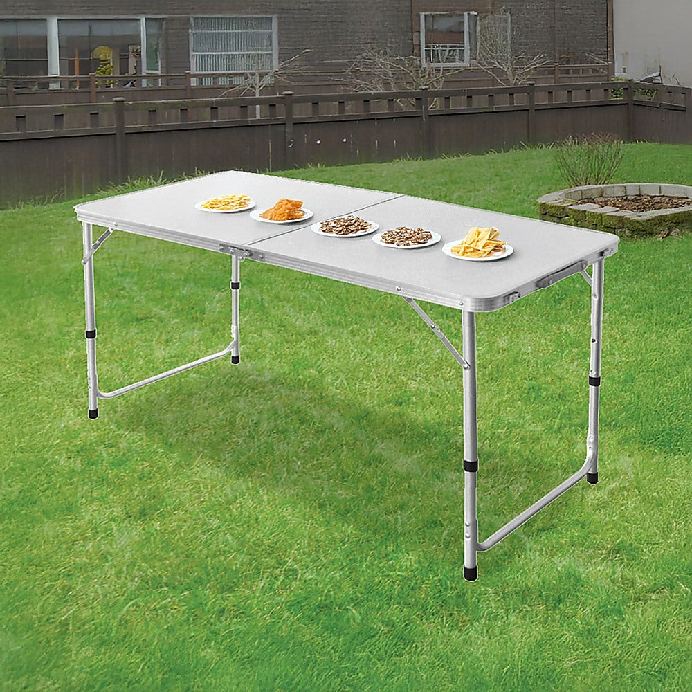 Outdoor Dining Sets: Aluminium Folding Table 120cm Portable Indoor Outdoor Picnic Party Camping Tables