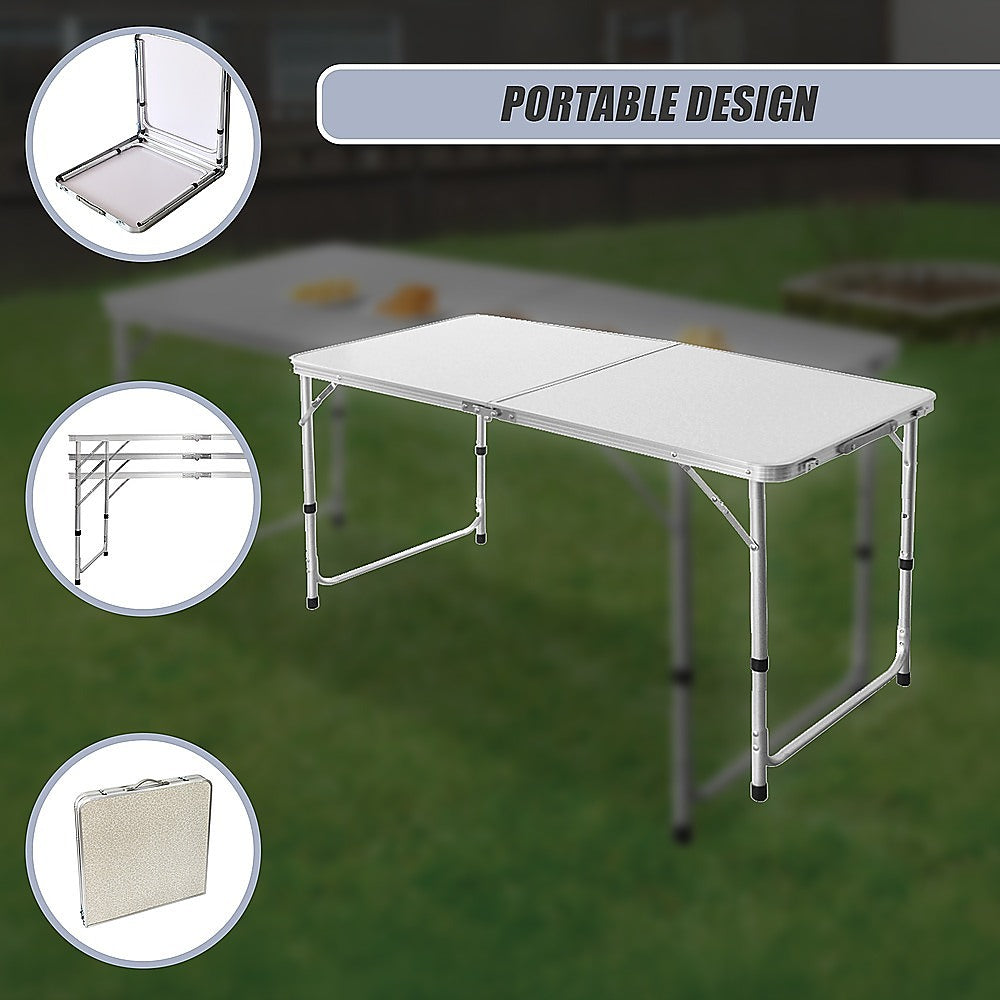 Outdoor Dining Sets: Aluminium Folding Table 120cm Portable Indoor Outdoor Picnic Party Camping Tables
