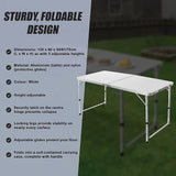 Outdoor Dining Sets: Aluminium Folding Table 120cm Portable Indoor Outdoor Picnic Party Camping Tables