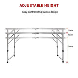 Outdoor Dining Sets: Aluminium Folding Table 120cm Portable Indoor Outdoor Picnic Party Camping Tables
