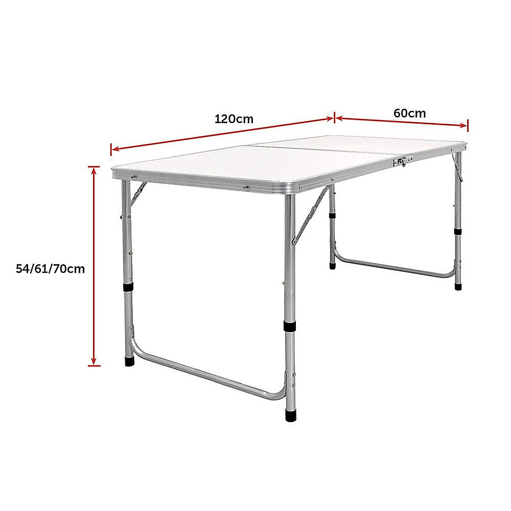 Outdoor Dining Sets: Aluminium Folding Table 120cm Portable Indoor Outdoor Picnic Party Camping Tables