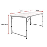 Outdoor Dining Sets: Aluminium Folding Table 120cm Portable Indoor Outdoor Picnic Party Camping Tables