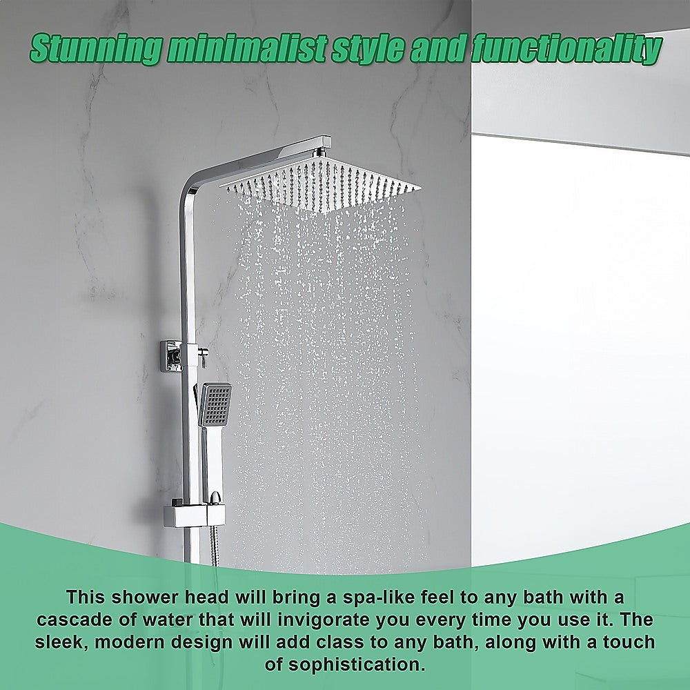 Shower Heads & Screens: 300mm Shower Head Square 304SS Polished Chrome Finish