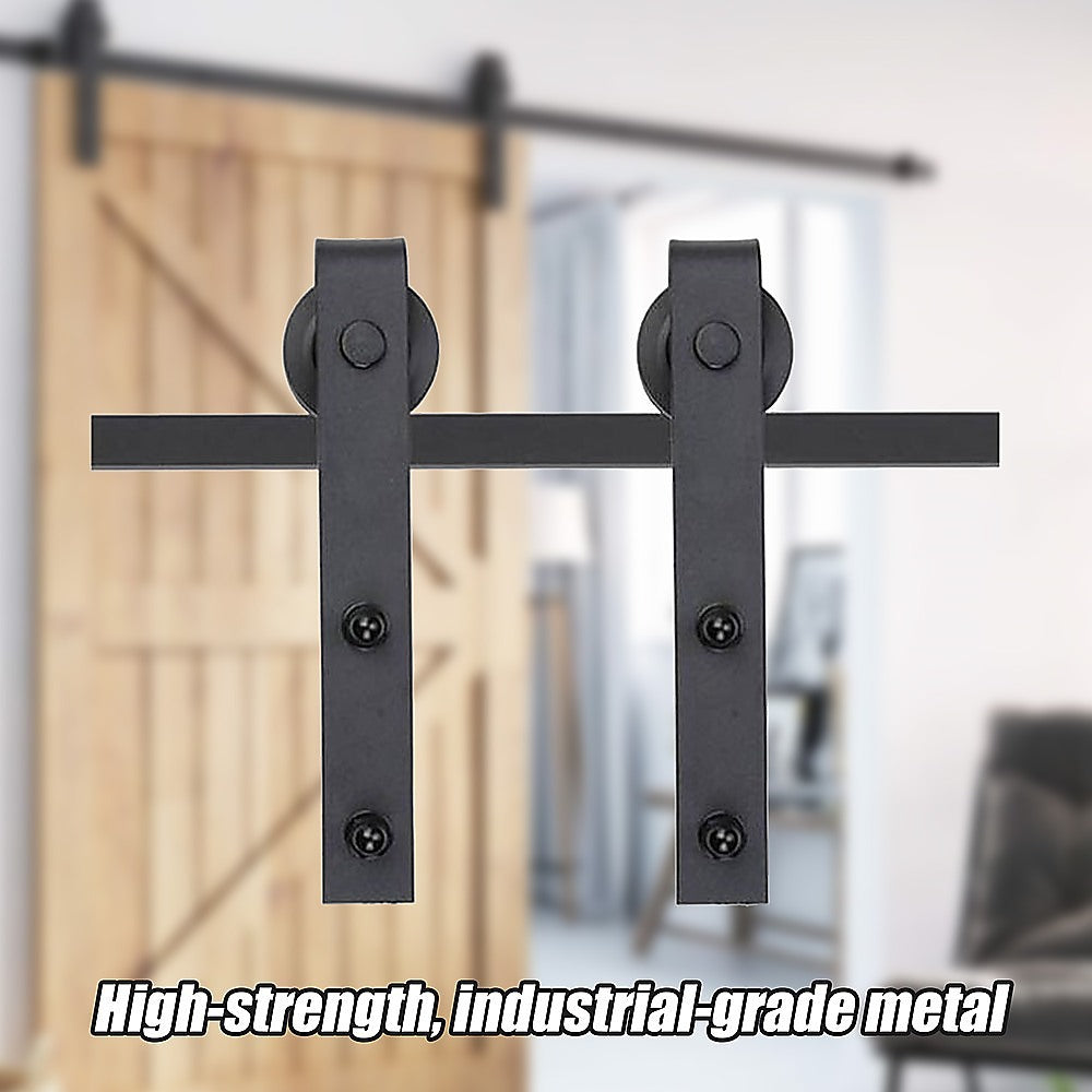 Door Hardware: 1.8m Sliding Barn Door Hardware Heavy Duty Sturdy Kit