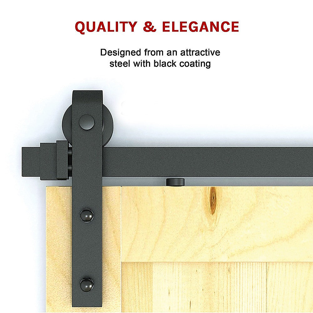 Door Hardware: 1.8m Sliding Barn Door Hardware Heavy Duty Sturdy Kit