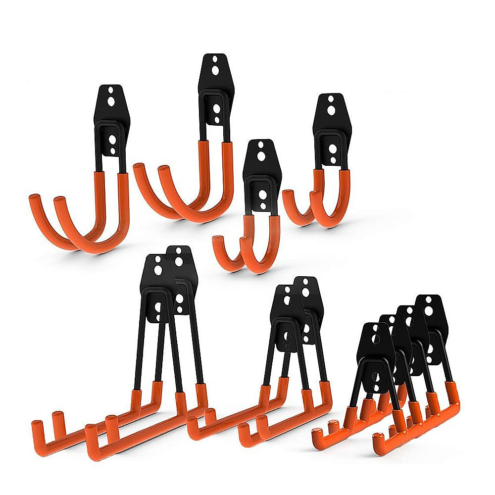 Masonry Tools: 12-Pack Wall Mount Garage Hooks Tool Storage Workshop Organiser Heavy Duty Steel