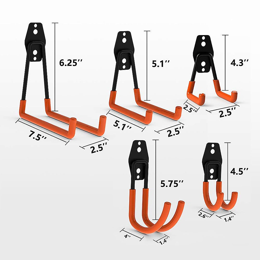 Masonry Tools: 12-Pack Wall Mount Garage Hooks Tool Storage Workshop Organiser Heavy Duty Steel