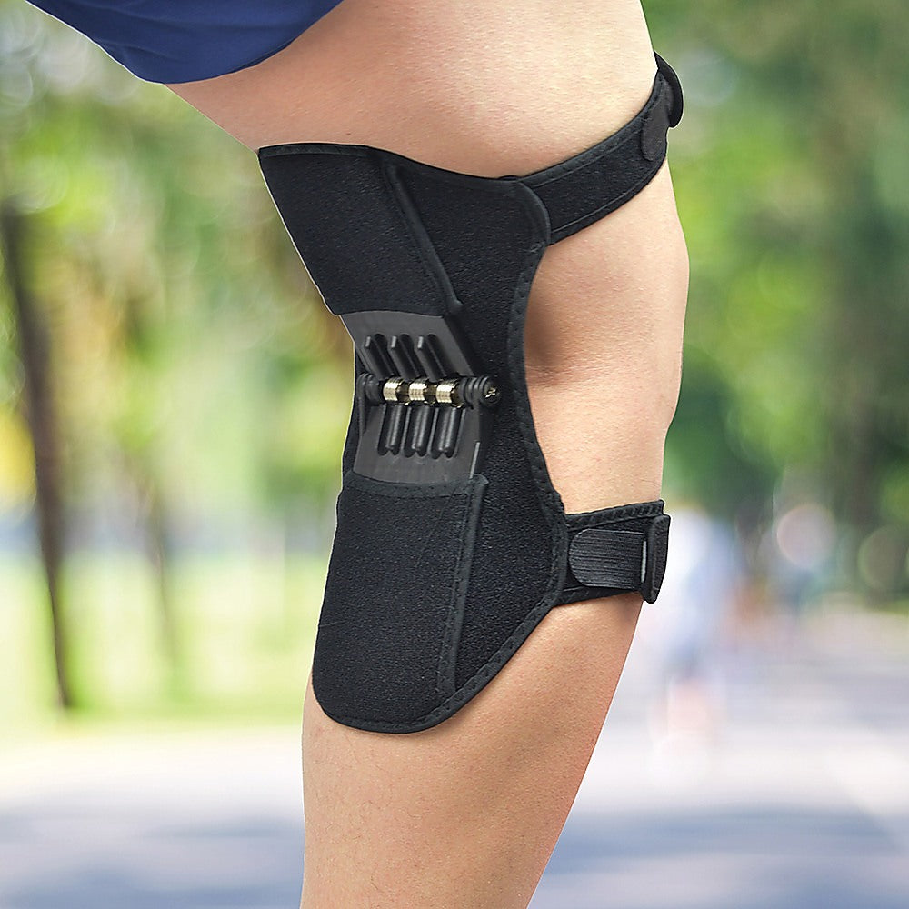 Supports & Braces: Power Knee Stabiliser Pad with Support Joint Spring Rebound Brace
