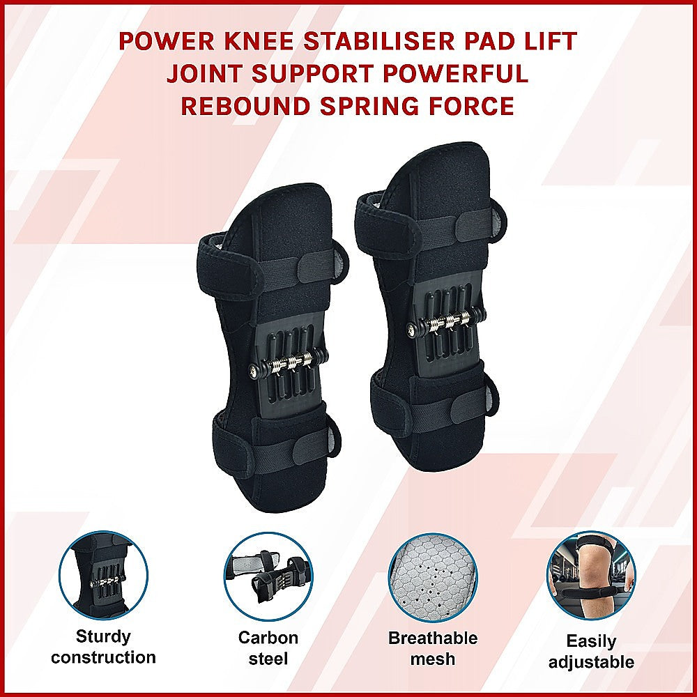 Supports & Braces: Power Knee Stabiliser Pad with Support Joint Spring Rebound Brace