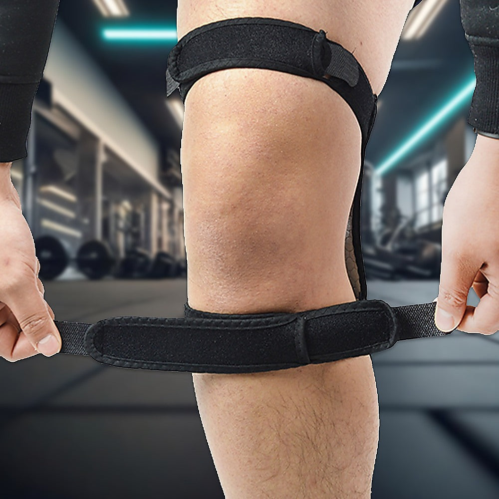 Supports & Braces: Power Knee Stabiliser Pad with Support Joint Spring Rebound Brace