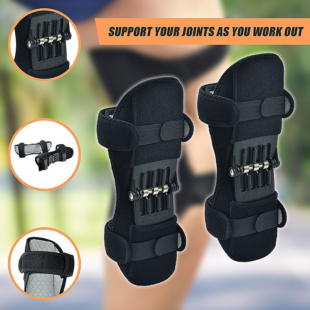Supports & Braces: Power Knee Stabiliser Pad with Support Joint Spring Rebound Brace
