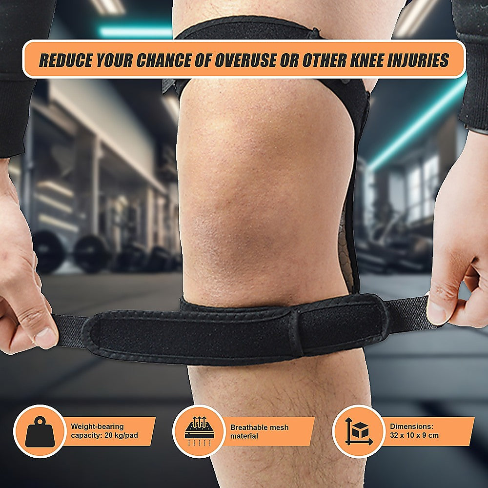 Supports & Braces: Power Knee Stabiliser Pad with Support Joint Spring Rebound Brace