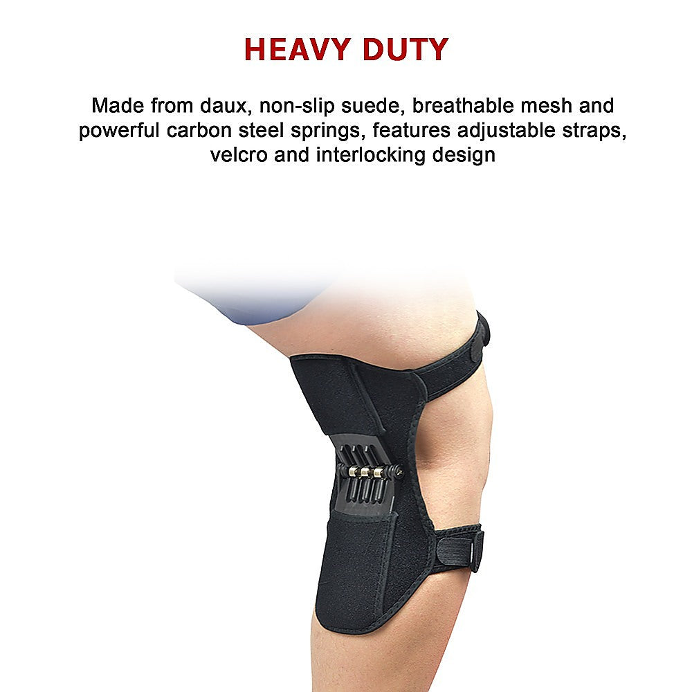 Supports & Braces: Power Knee Stabiliser Pad with Support Joint Spring Rebound Brace