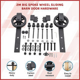 2M Big Spoke Wheel Sliding Barn Door Hardware