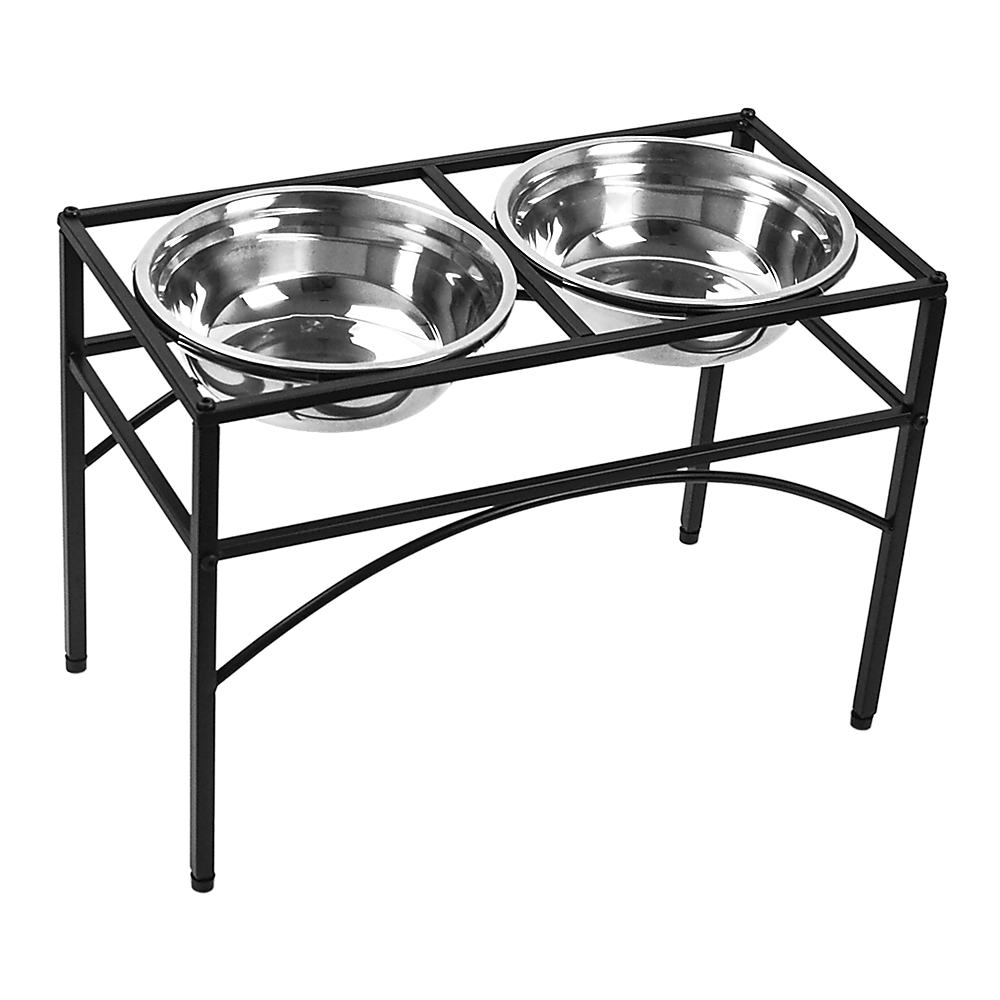 Dog Bowls, Feeders & Waterers: Dual Elevated Raised Pet Dog Puppy Feeder Bowl Stainless Steel Food Water Stand