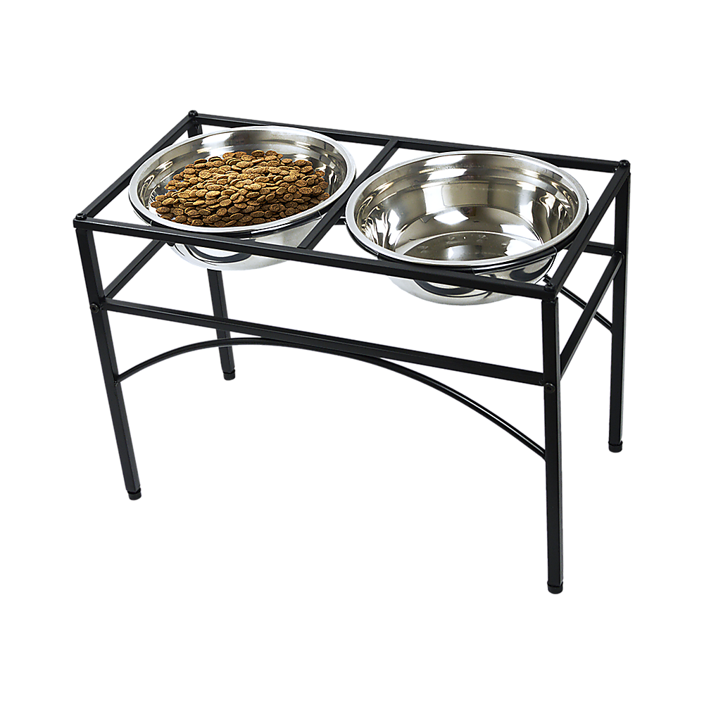 Dog Bowls, Feeders & Waterers: Dual Elevated Raised Pet Dog Puppy Feeder Bowl Stainless Steel Food Water Stand